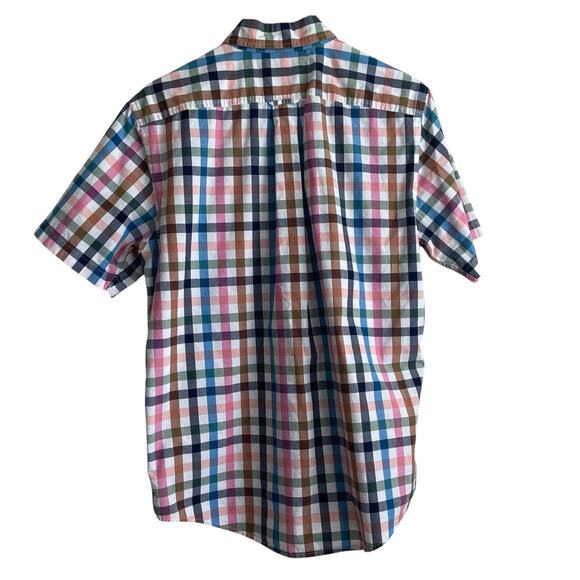 Lands End Mens Shirt M Multicolor Buffalo Check Button Up Preppy Office Travel - Picture 3 of 12